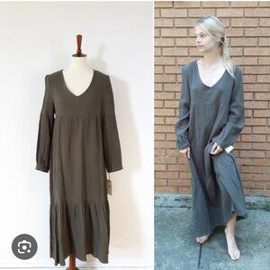 7 For All Mankind Tiered oversized Gauze Maxi Dress size XS